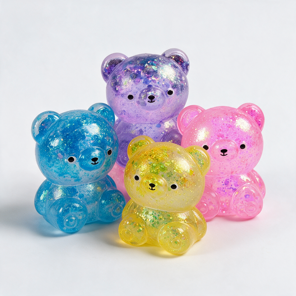 Glamour the Glitter Bear glitter bear squishy toy